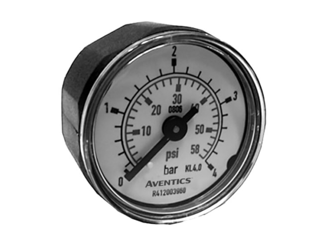 Aventics (0-10) BAR PSI D27 Pressure Gauge