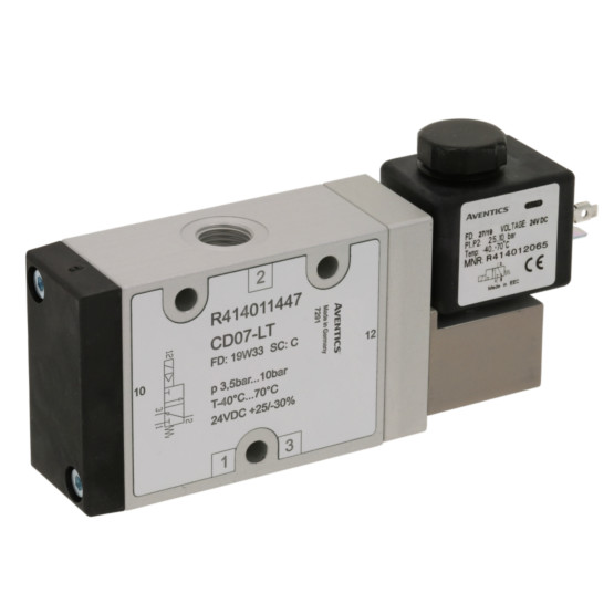 Aventics CD07-LT-3/2-NC-SR-024VDC-I-G014-RAIL Electric and Pneumatic Actuated Directional Valve