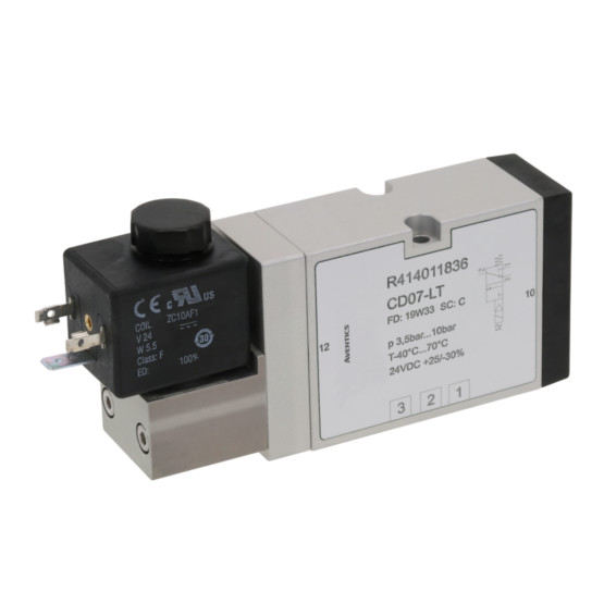 Aventics CD07-LT-3/2-NC-SR-024VDC-WMO-I-FLG-RAIL Electric and Pneumatic Actuated Directional Valve