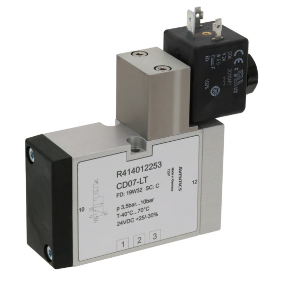 Aventics CD07-LT-3/2-NC-SR-110VDC-WMO-I-FLG-T-RAIL Electric and Pneumatic Actuated Directional Valve
