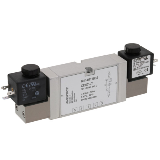 Aventics CD07-LT-5/2-NC-DO-110VDC-WMO-I-FLG-RAIL Electric and Pneumatic Actuated Directional Valve