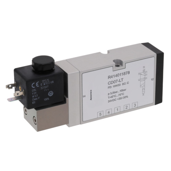 Aventics CD07-LT-5/2-NC-SR-024VDC-WMO-I-FLG-RAIL Electric and Pneumatic Actuated Directional Valve