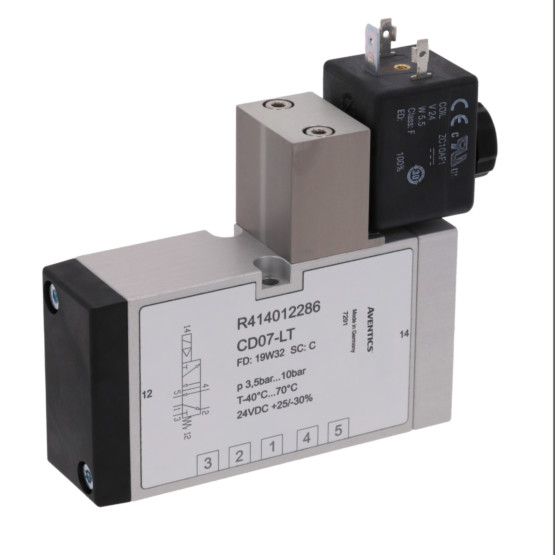 Aventics CD07-LT-5/2-NC-SR-110VDC-WMO-I-FLG-T-RAIL Electric and Pneumatic Actuated Directional Valve