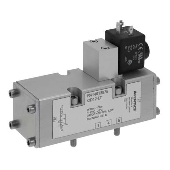 Aventics CD12-LT-3/2-NC-SR-024VDC-WMO-I-FLG-RAIL Electric and Pneumatic Actuated Directional Valve