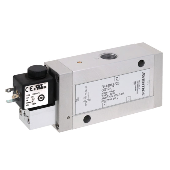 Aventics CD12-LT-3/2-NC-SR-110VDC-E-G012-RAIL Electric and Pneumatic Actuated Directional Valve