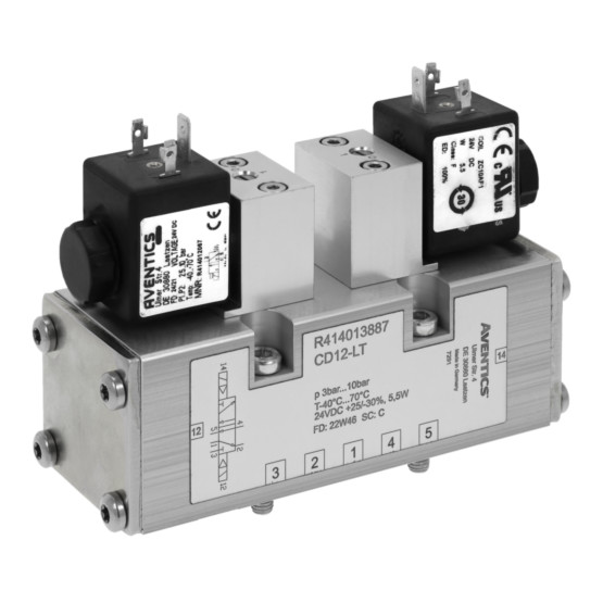 Aventics CD12-LT-5/2-NC-DO-024VDC-WMO-E-FLG-RAIL Electric and Pneumatic Actuated Directional Valve