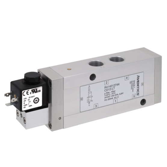 Aventics CD12-LT-5/2-NC-SR-024VDC-E-G012-RAIL Electric and Pneumatic Actuated Directional Valve