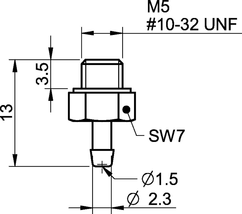 Piab Fitting M5 male, 5–8