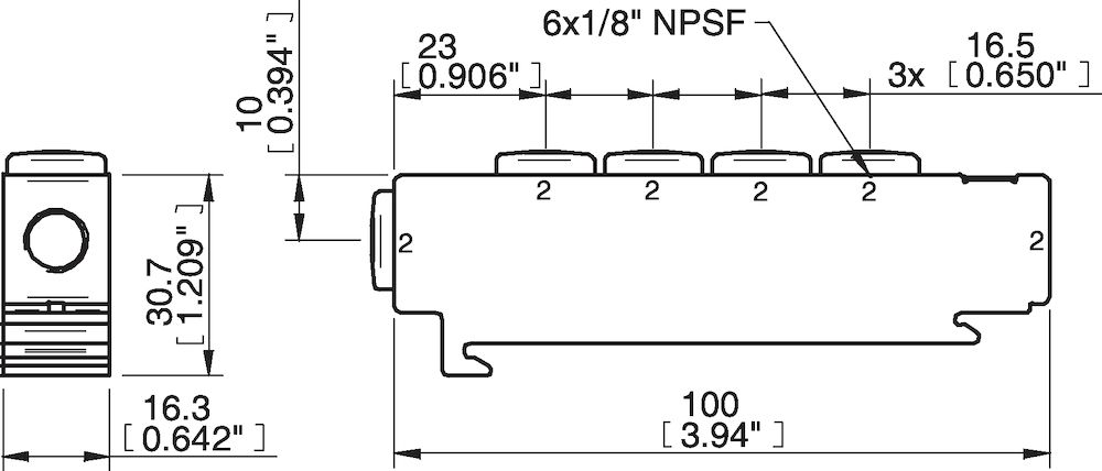 Piab Connection module P3010, vacuum 6 x 1/8 NPSF