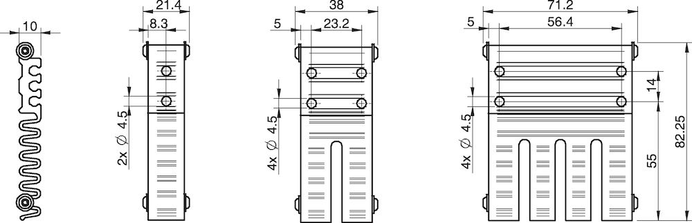 Piab Mounting rail Click-in P3010, 2 pump modules
