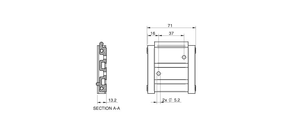 Piab Mounting rail P3010, 3 pump modules