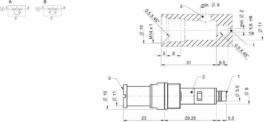 Piab COAX® cartridge MINI Pi12-2, holding cap, extra non-return valve