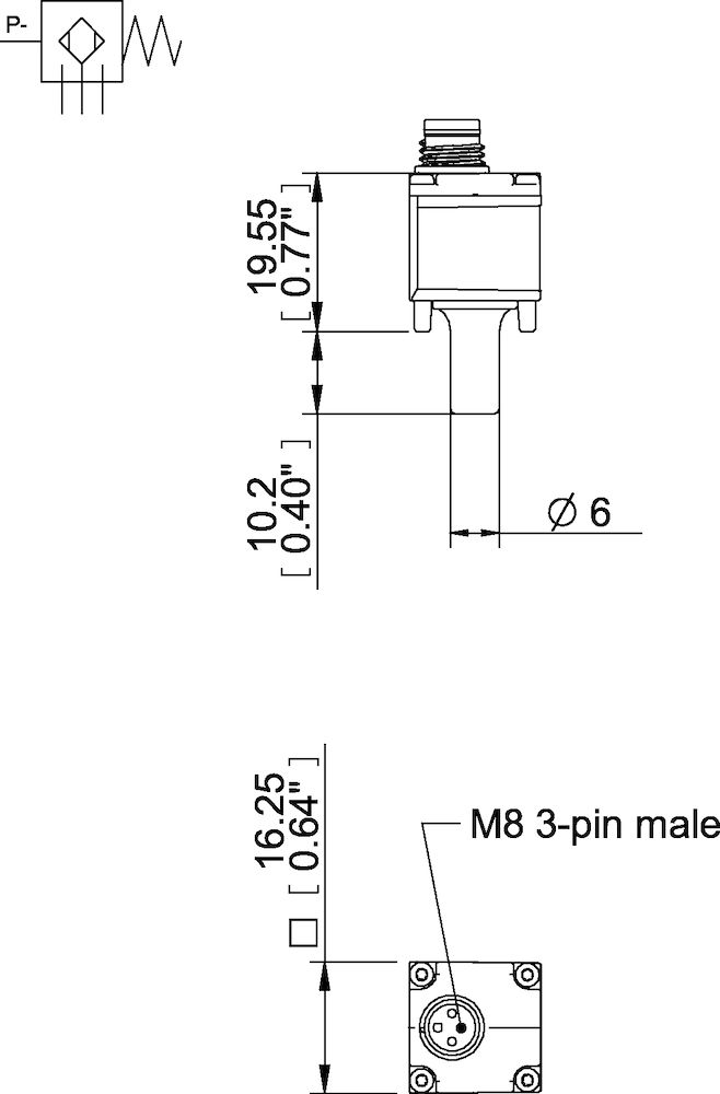 Piab Vacuum switch VS4015, Ø6, 21.0 -inHg