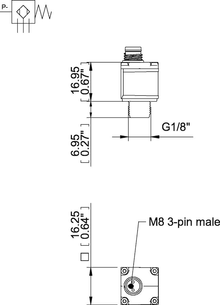 Piab Vacuum switch VS4016, G1/8 male, 15.0 -inHg