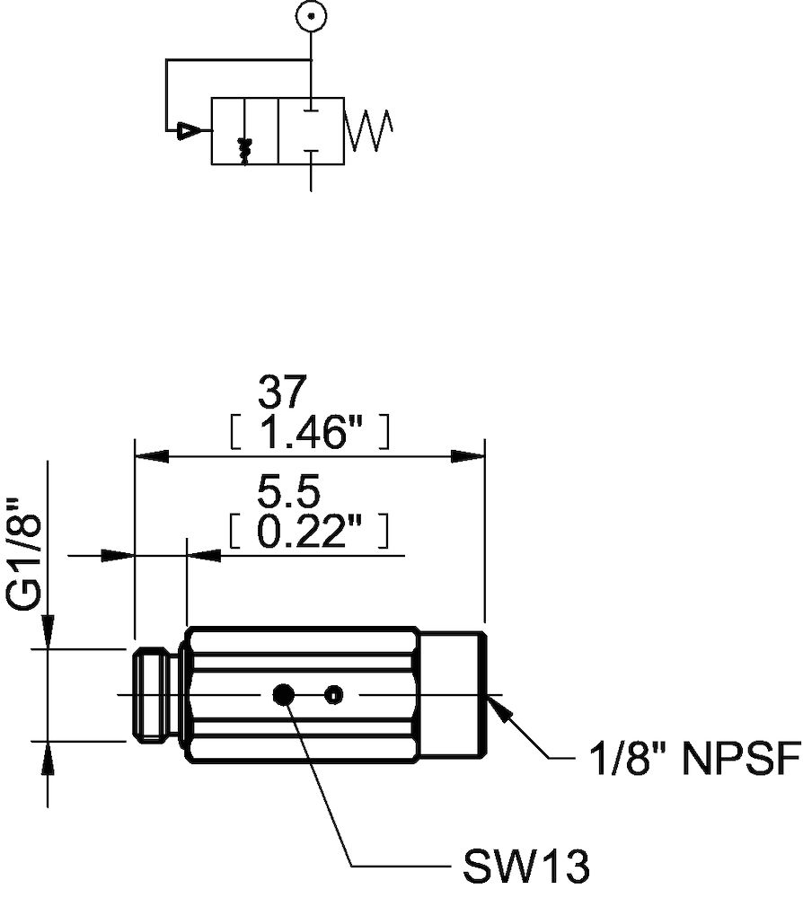 Piab Blow-off Check valve 1/8 NPSF, LF (Low flow)
