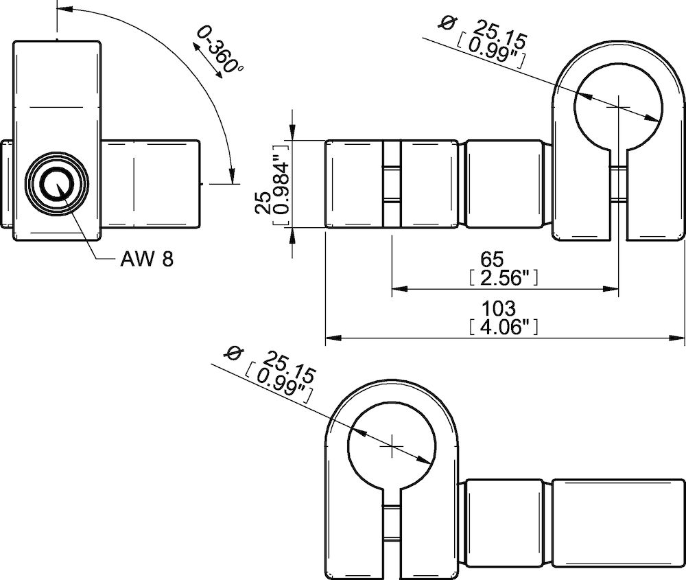 Piab Cross connector 25-25/65