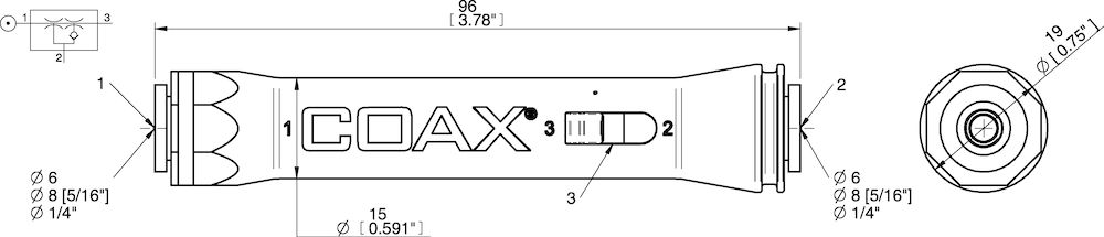 Piab piINLINE® vacuum generator MINI Si, 6-6 mm