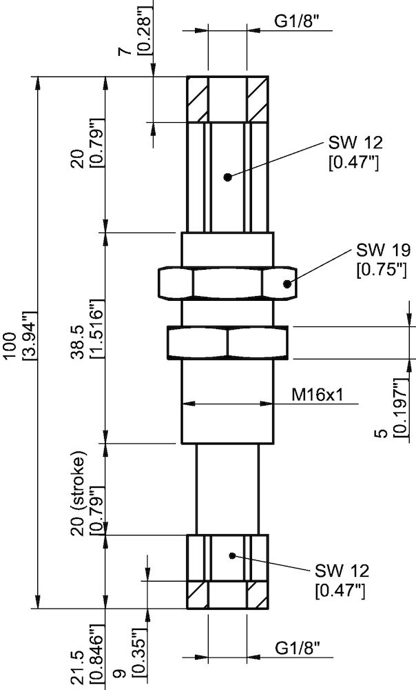 Piab Level compensator LC16-F1820, G1/8 female, stroke 20
