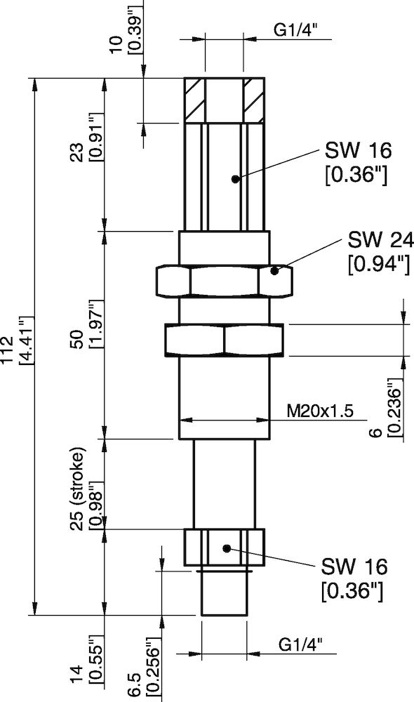 Piab Level compensator LC20-M1425, G1/4 male, stroke 25