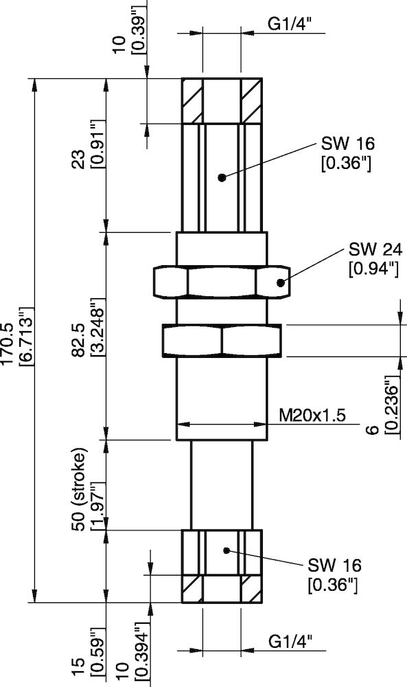 Piab Level compensator LC20-F1450, G1/4 female, stroke 50