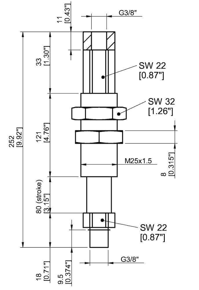 Piab Level compensator LC25-M3880, G3/8 male, stroke 80