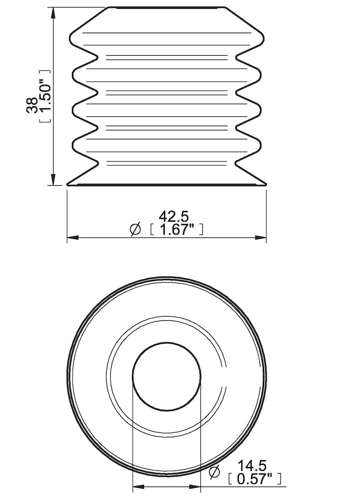 Piab Suction cup B-BL40-2 FDA, detectable, transparent