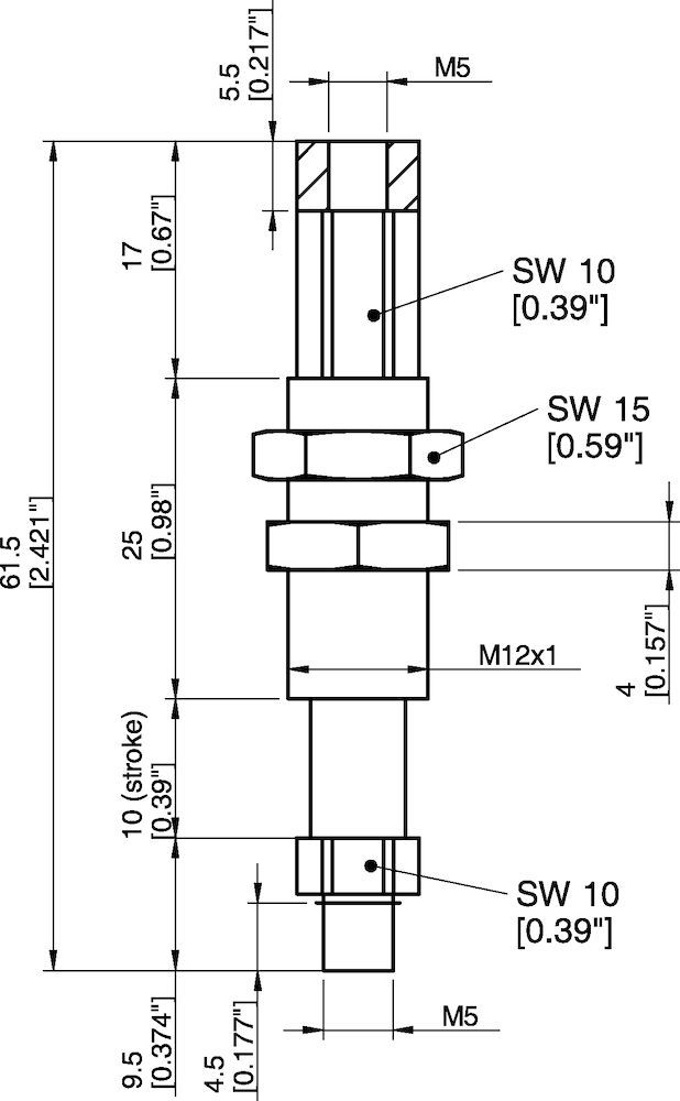 Piab Level compensator LC12-M0510, M5 male, stroke 10