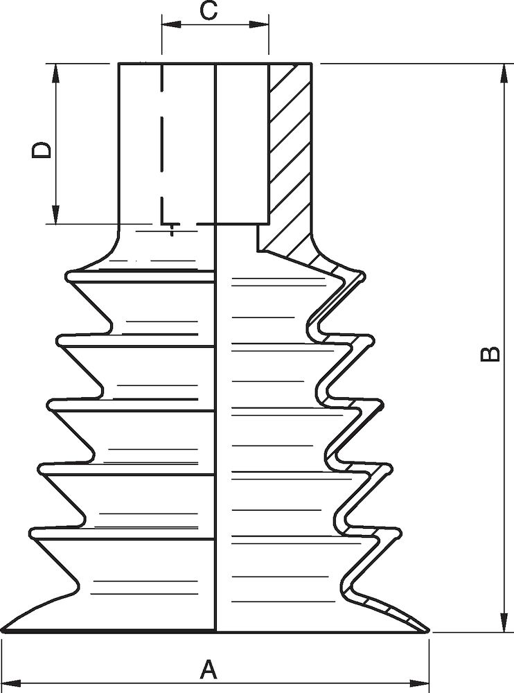 Piab Suction cup VL60BL, 3/8NPT-1/4NPSF