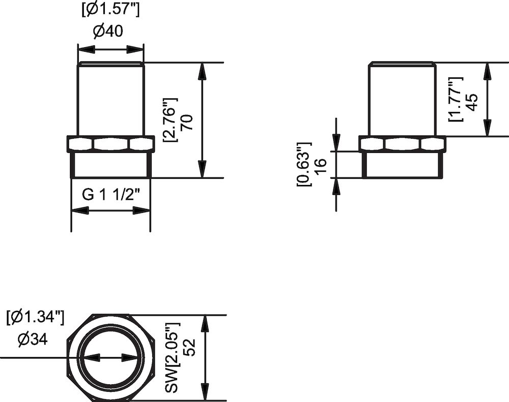 Piab Hose connector G1 1/2 - 40 mm