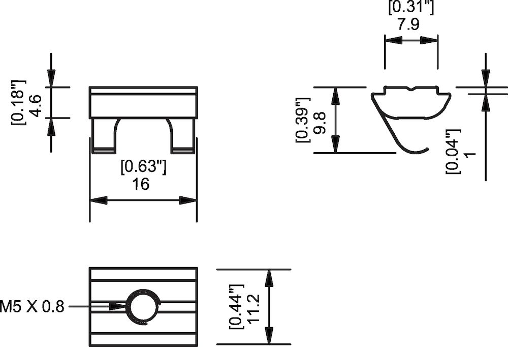 Piab T-slot nut kit M4- 10mm - 4pcs - KVG120 and KVG150