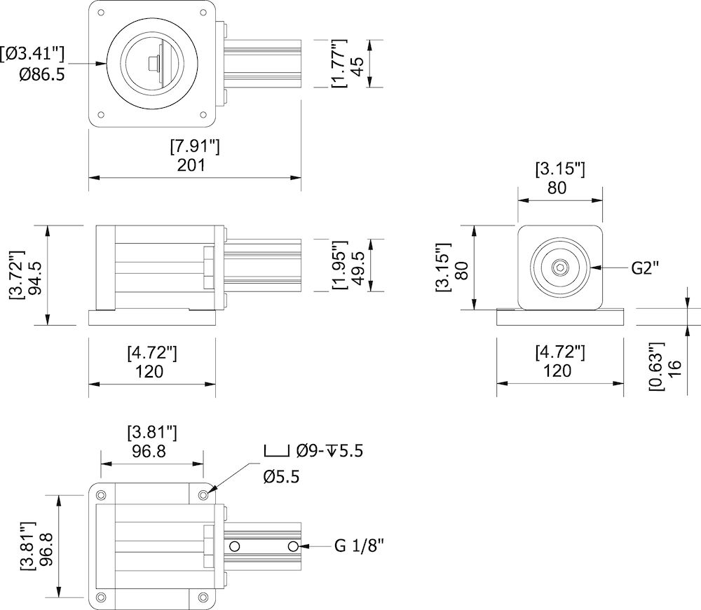 Piab Reverse valve for blowers directly connected to the KVG120 and KVG150, Direct mounting, G 2