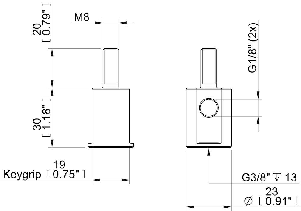 Piab 90° adaptor G3/8 to G1/8