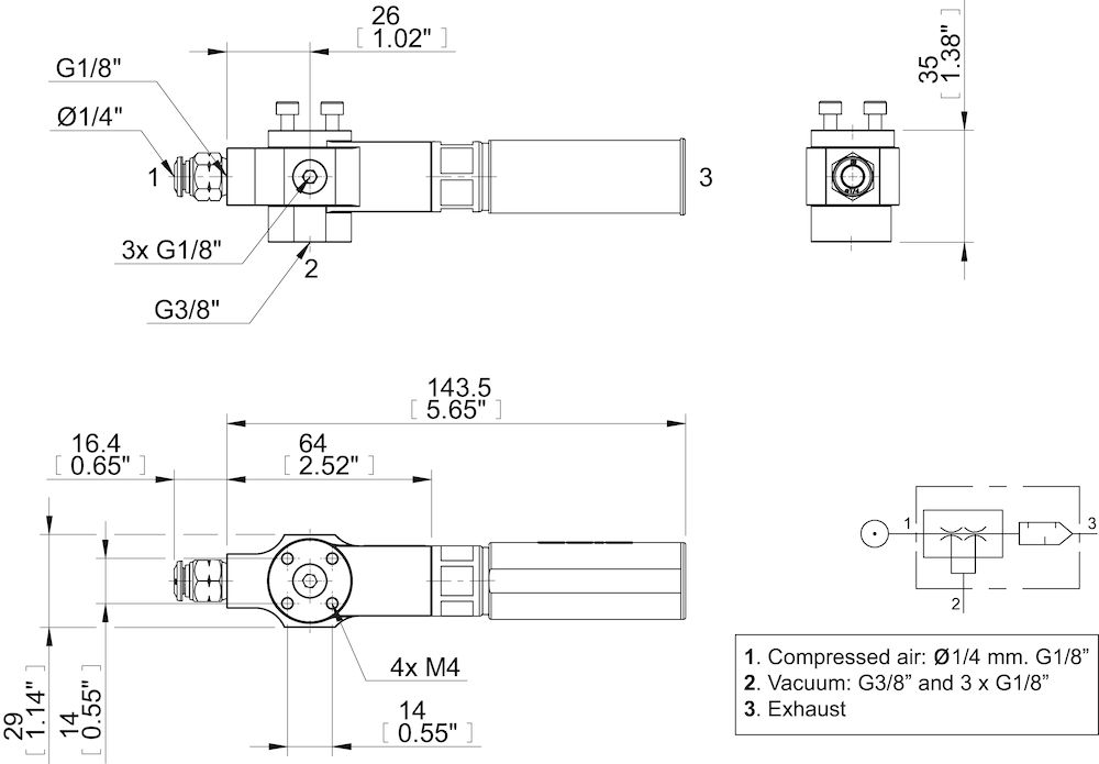 Piab VGS4005, SX42  Ø 1/4