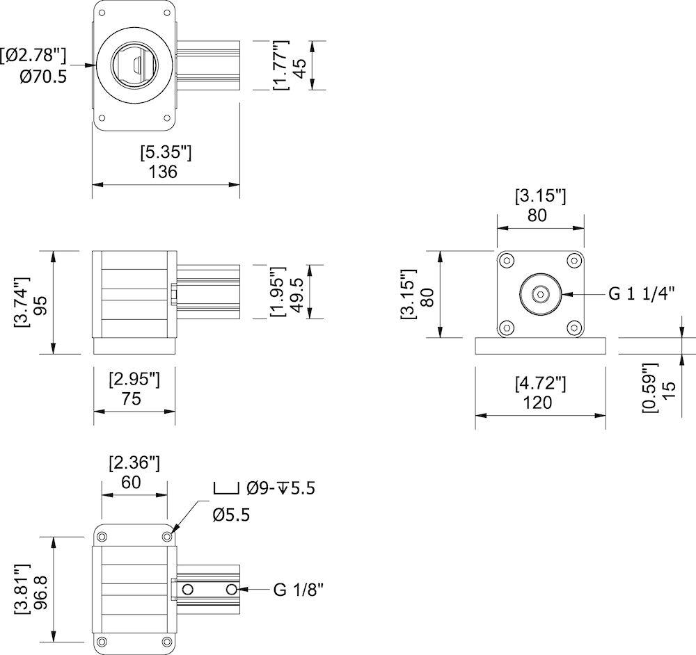 Piab Reverse valve for blowers directly connected to the KVG120 and KVG150, Direct mounting, G 1 1/4
