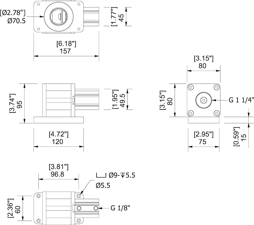 Piab Reverse valve for blowers directly connected to the KVG120 and KVG150, Direct mounting, G 1 1/4