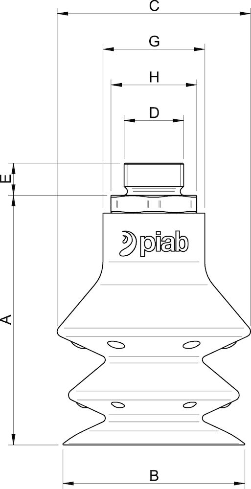 Piab Suction cup F-BX50 Silicone G1/4 male