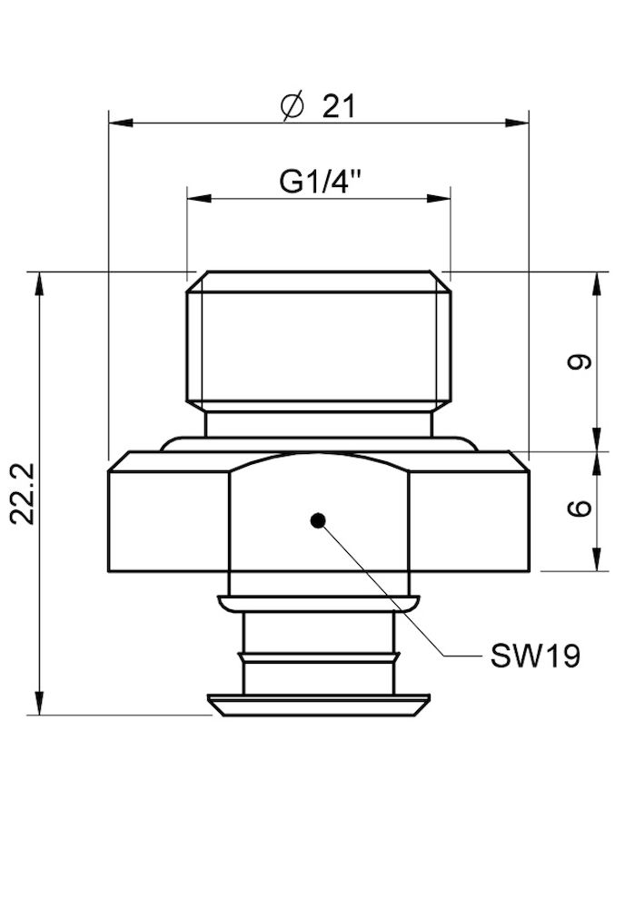 Piab Fitting G1/4 male, 30–40, with mesh filter