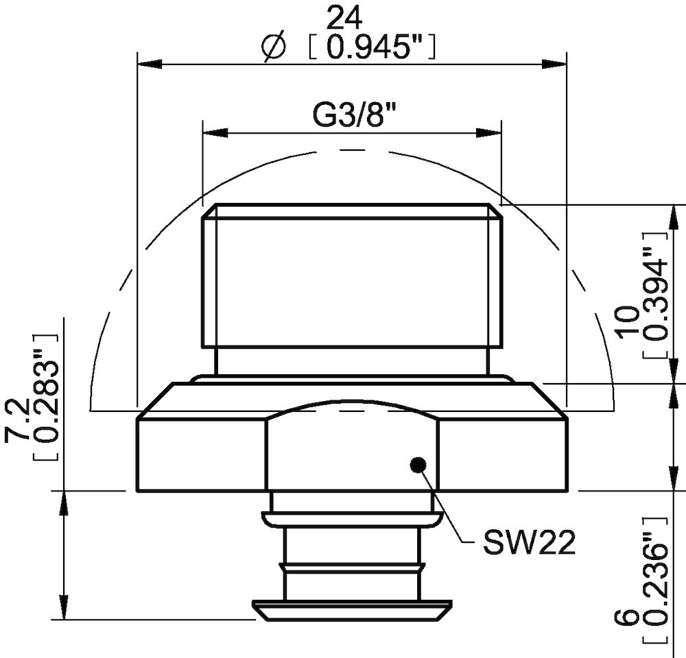 Piab Fitting G3/8 male, 30–40, with mesh filter