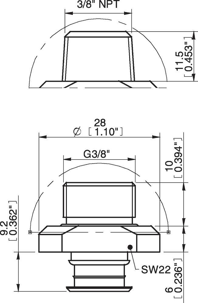 Piab 05AE / 3250090 Fitting 3/8" NPT male, with mesh filter