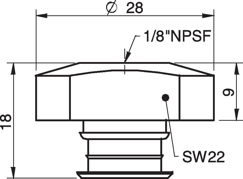 Piab Fitting 1/8 NPSF female, 50, with dual flow control valve