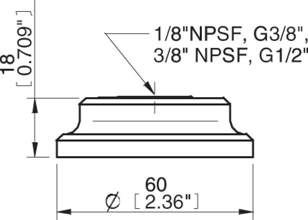 Piab 07UH / 0127821 Fitting 1/4" NPT female Al, with mesh filter & 10-32 addl. conn.