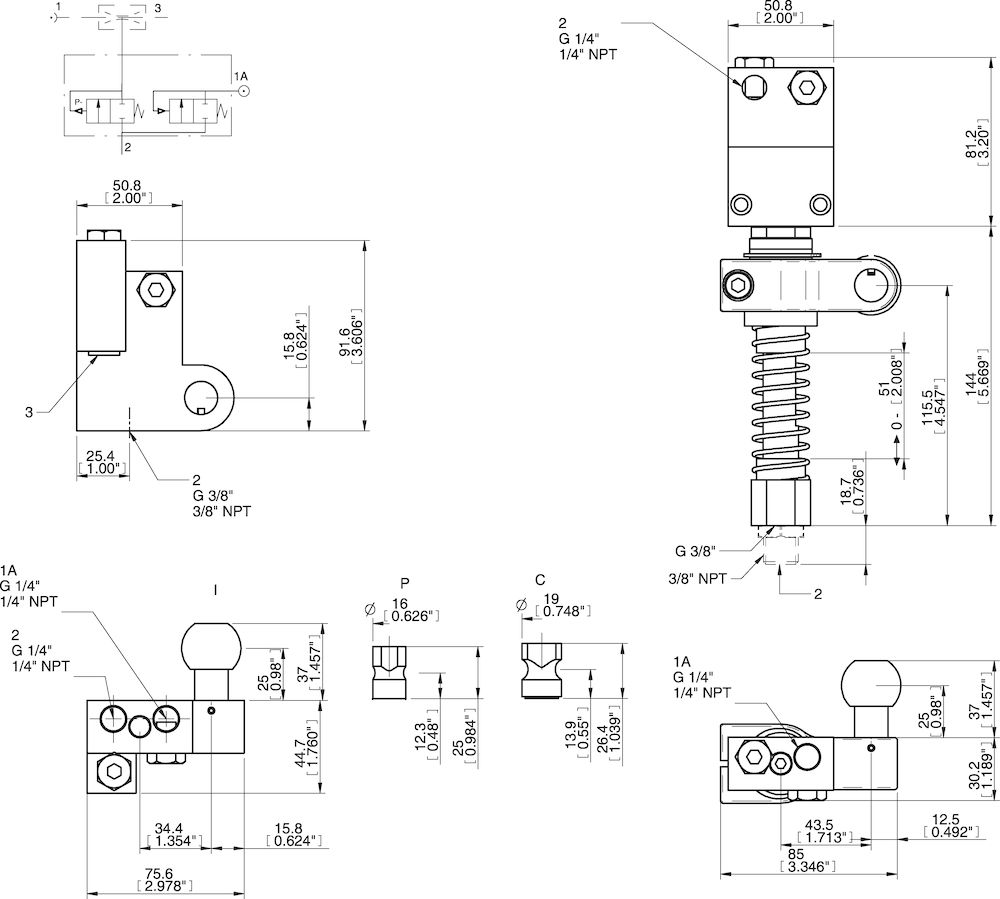 Piab Vacuum Check Valve VT-1H, NPT threads, Ball joint, Left hand connection