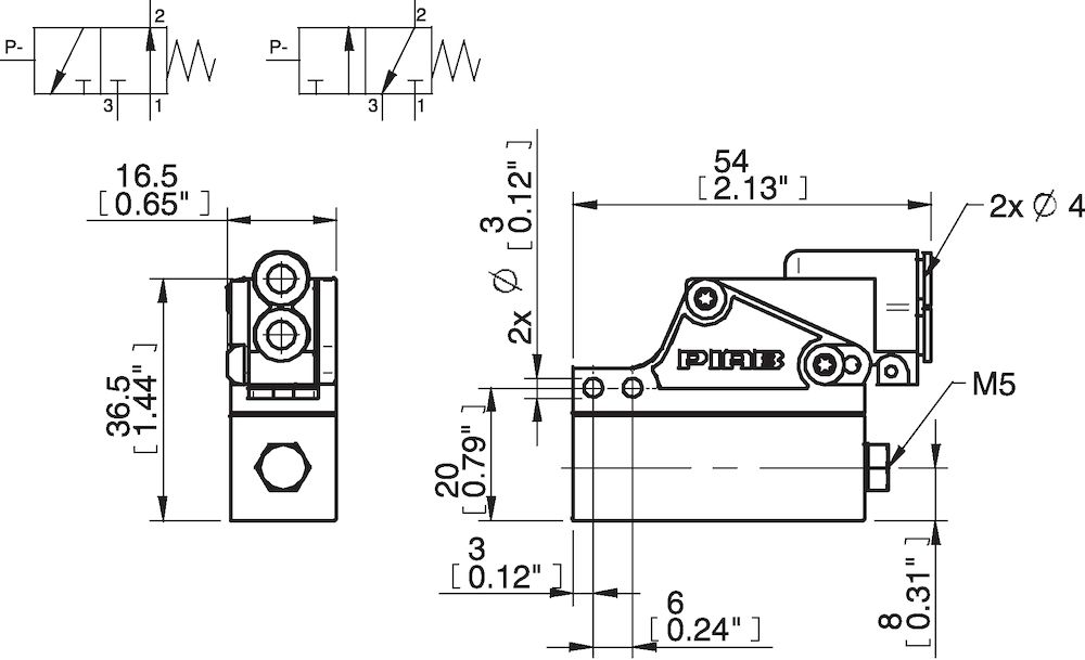 Piab Vacuum switch, pneumatic, preset (NO 19.0 -inHg)