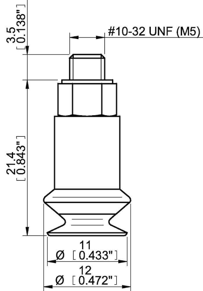Piab Suction cup B10-2 Chloroprene, M5 male