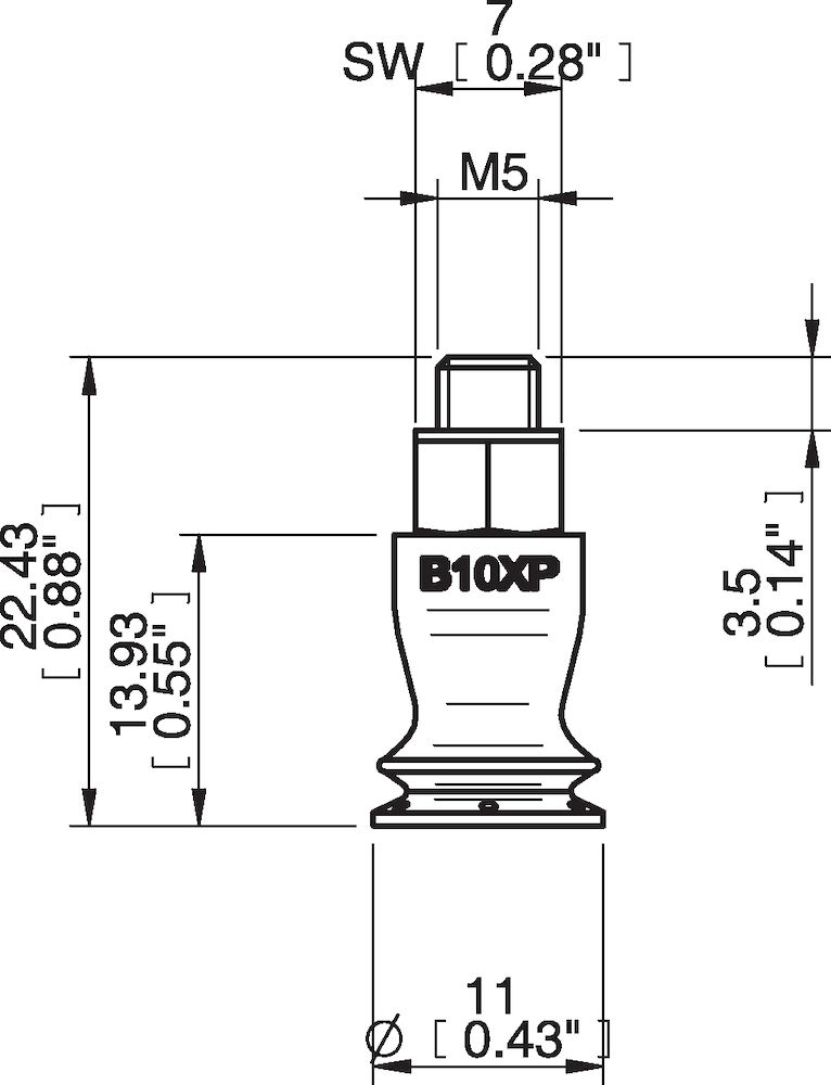 Piab Suction cup B10XP Polyurethane 60, M5 male