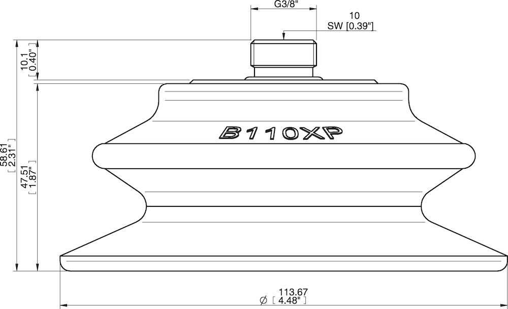 Piab Suction cup B110XP Polyurethane 30/60 ,thread insert G3/8 male