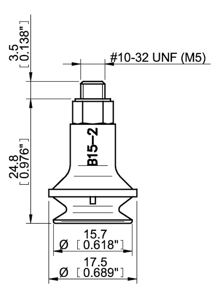 Piab Suction cup B15-2 HNBR, M5 male