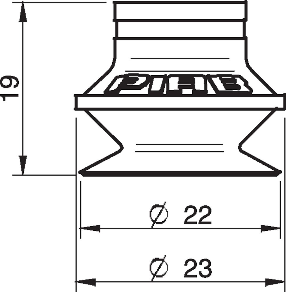 Piab Suction cup B20MF Thermoelastic polyurethane