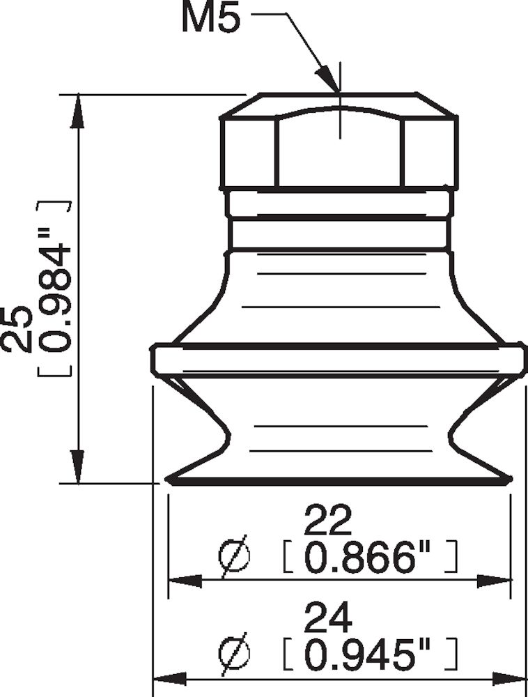 Piab Suction cup B20 Chloroprene, M5 female