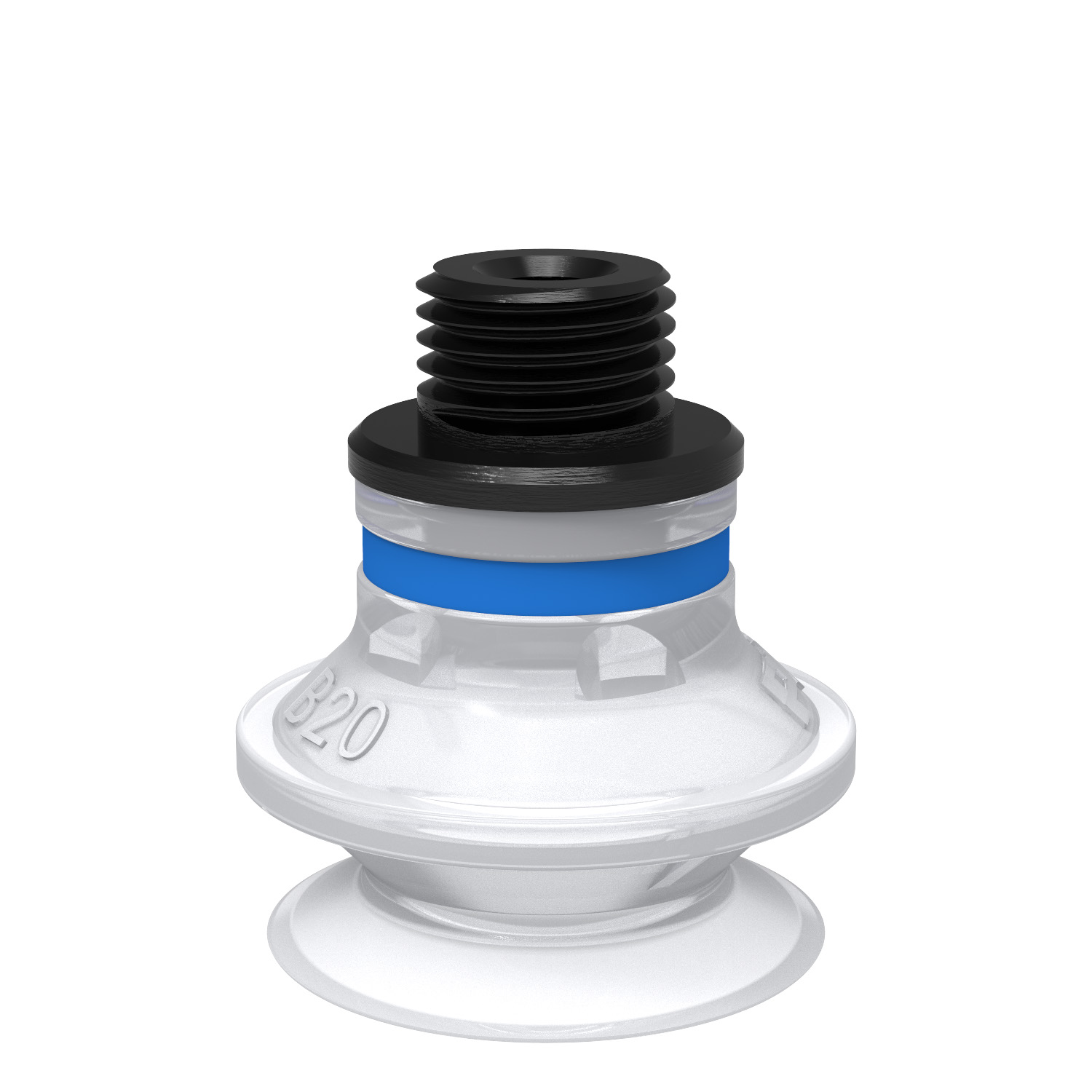 Piab Suction cup B20 Silicone FCM, G1/8 male/M5 female, with mesh filter